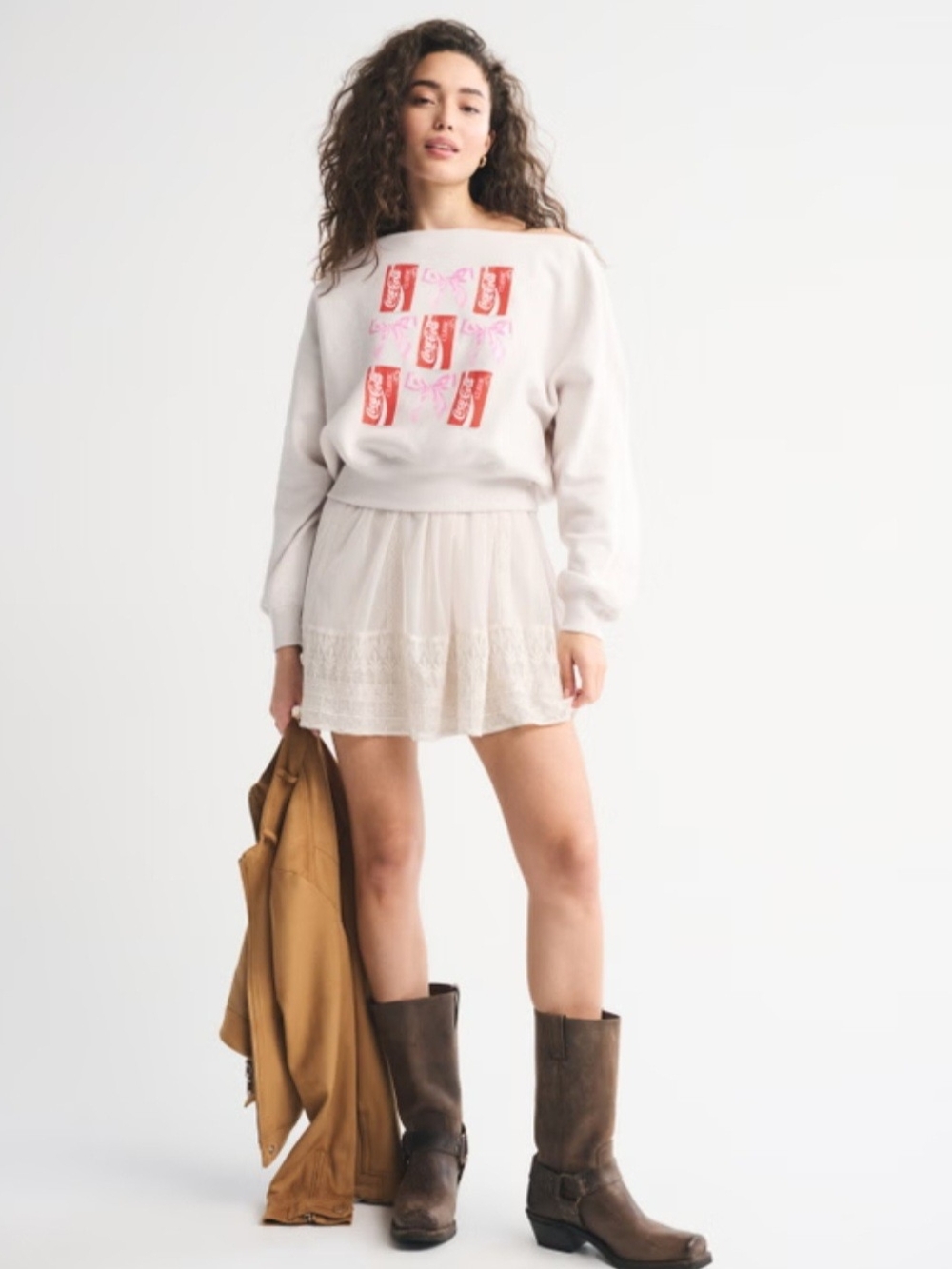 Abercrombie & Fitch NwT Coca Cola Sunday Slash Cream Sweatshirt